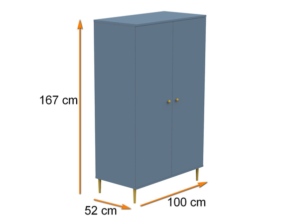Two-door wardrobe ESTELLA GLAMOR blue matte
